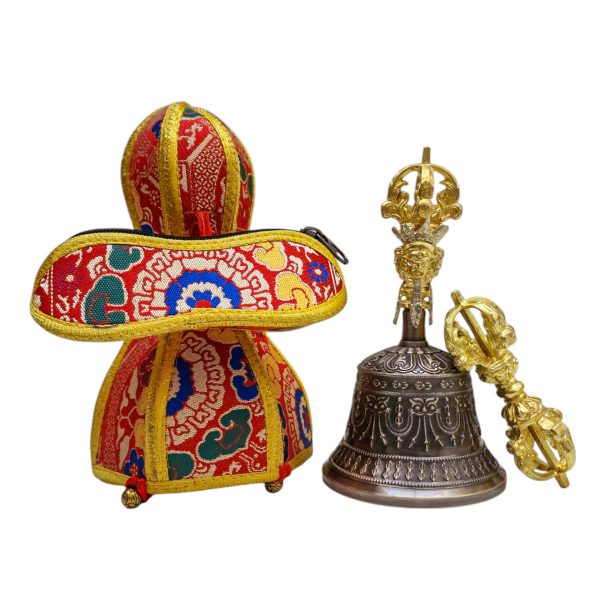 Bell and Vajra Dorje Set with Brocade Cover