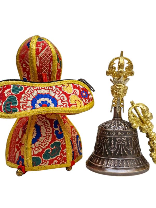 Bell and Vajra Dorje Set with Brocade Cover