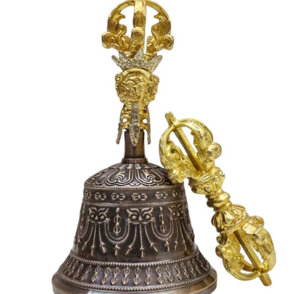 Bell and Vajra Dorje Set with Brocade Cover