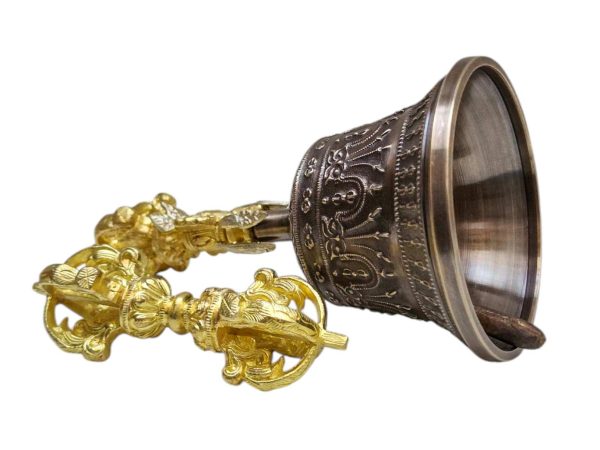 Bell and Vajra Dorje Set with Brocade Cover