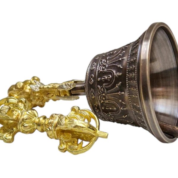 Bell and Vajra Dorje Set with Brocade Cover