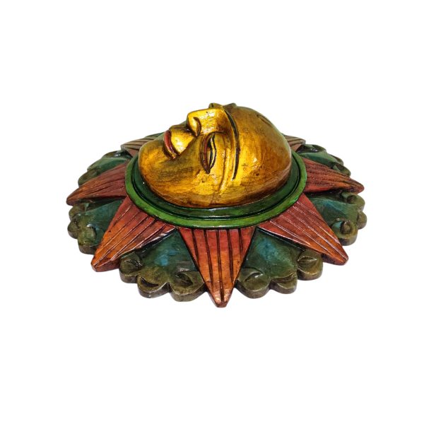 Sun – Handmade Wooden Mask, Wall Hanging, Painted, Poplar Wood