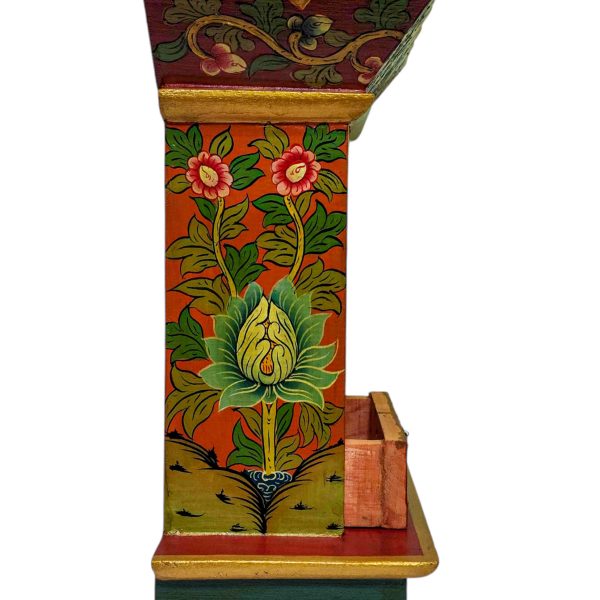 Traditional Tibetan Altar Chesum Box – Hand-Painted in Traditional Colors