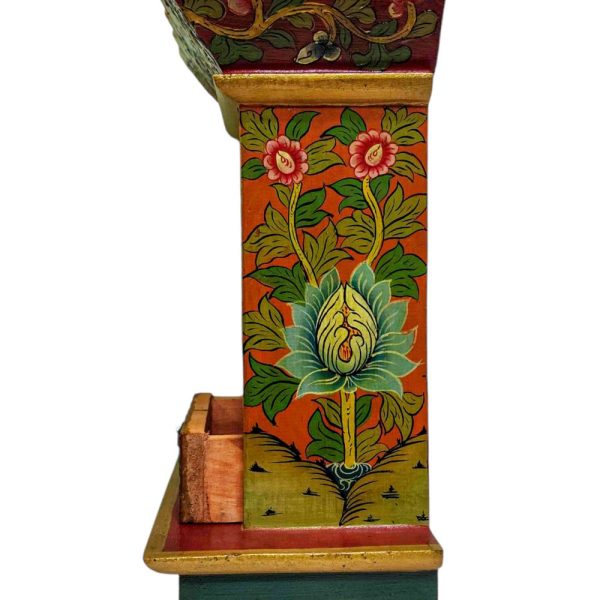 Traditional Tibetan Altar Chesum Box – Hand-Painted in Traditional Colors