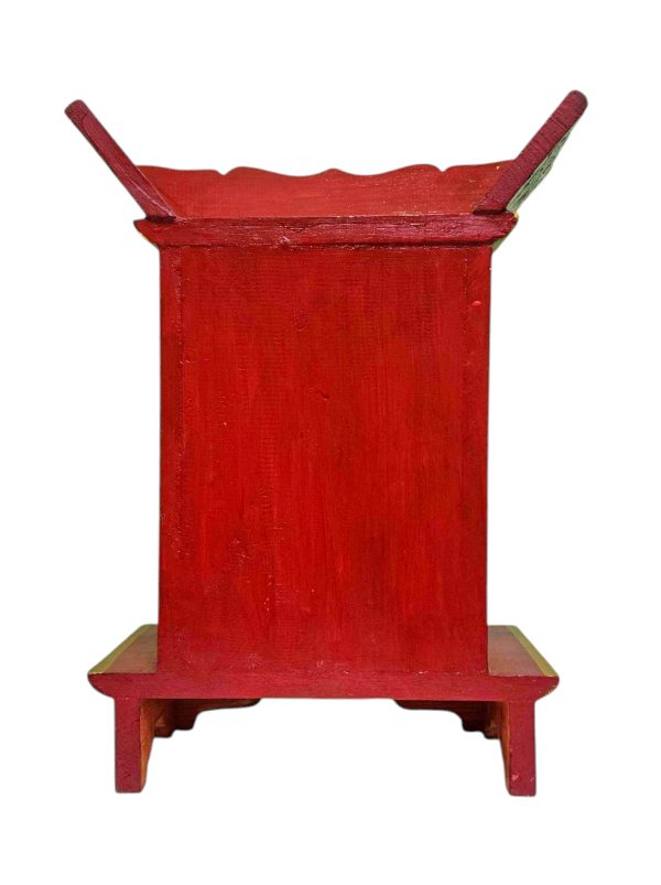 Traditional Tibetan Altar Chesum Box – Hand-Painted in Traditional Colors