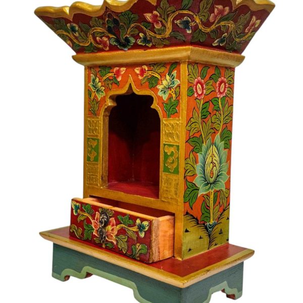 Traditional Tibetan Altar Chesum Box – Hand-Painted in Traditional Colors