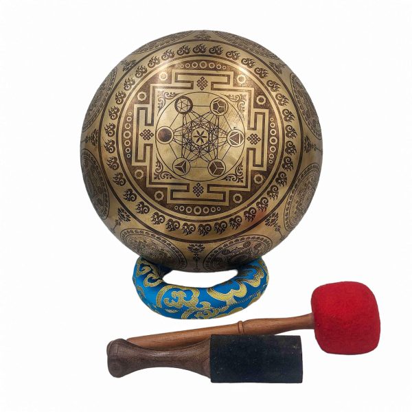 Buddhist Hand-Beaten Singing Bowl – Dancing Shiva Carving