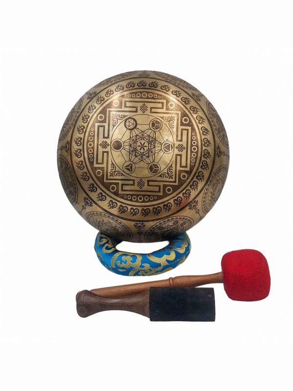 Buddhist Hand-Beaten Singing Bowl – Dancing Shiva Carving
