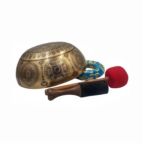 Buddhist Hand-Beaten Singing Bowl – Dancing Shiva Carving