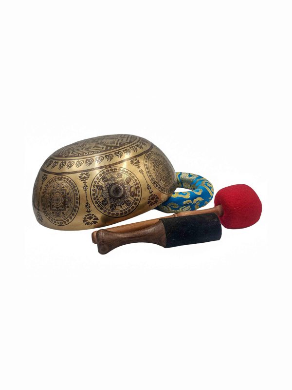 Buddhist Hand-Beaten Singing Bowl – Dancing Shiva Carving