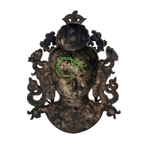 Green Tara – Handmade Ritual Metal Mask, Antique Finishing
