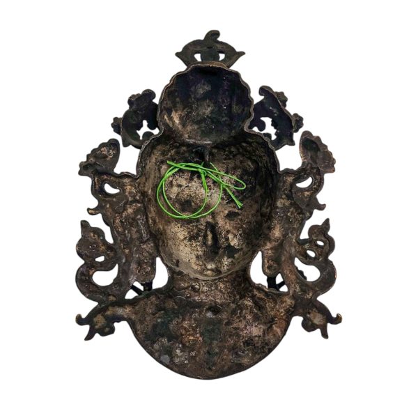 Green Tara – Handmade Ritual Metal Mask, Antique Finishing