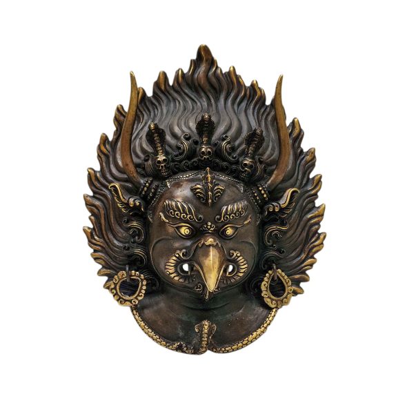 Garuda – Handmade Ritual Metal Mask, Antique Finishing