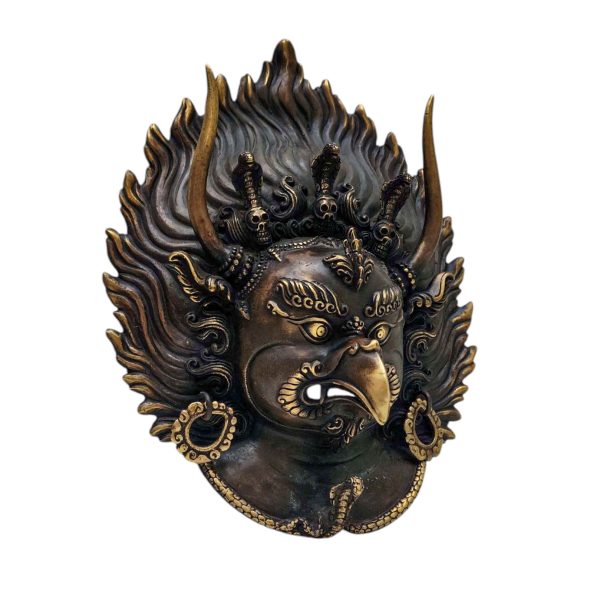 Garuda – Handmade Ritual Metal Mask, Antique Finishing