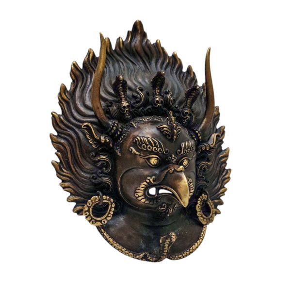 Garuda – Handmade Ritual Metal Mask, Antique Finishing