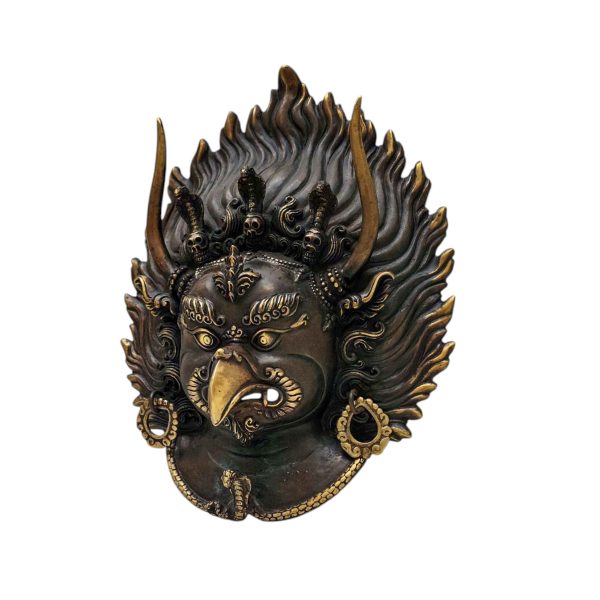 Garuda – Handmade Ritual Metal Mask, Antique Finishing