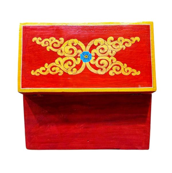 Buddhist Wooden Box with Dragon – Tibetan Style with Traditional Colors