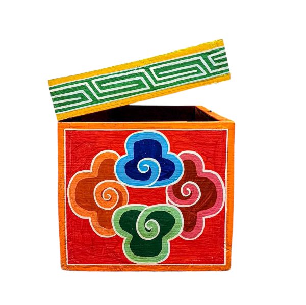 Buddhist Wooden Box with Dragon – Tibetan Style with Traditional Colors