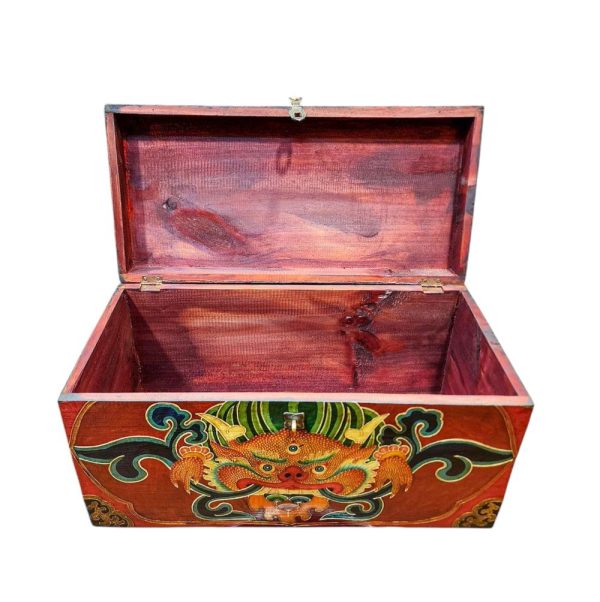 Buddhist Wooden Box with Cheppu – Tibetan Style with Traditional Colors