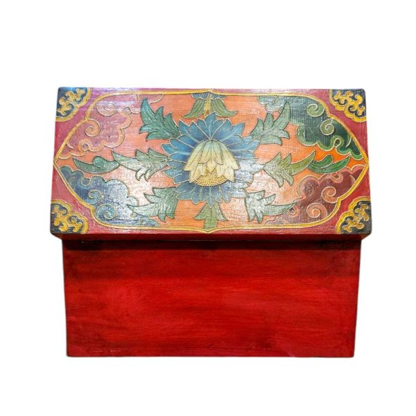 Buddhist Wooden Box with Cheppu – Tibetan Style with Traditional Colors