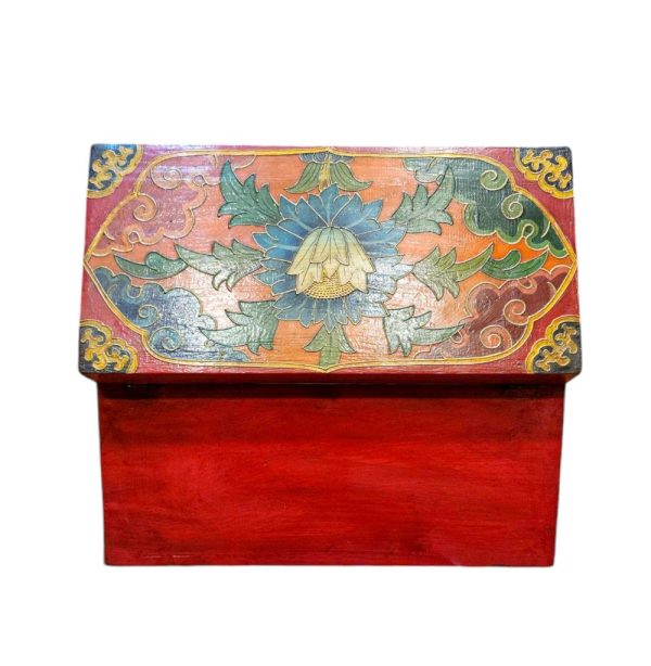 Buddhist Wooden Box with Cheppu – Tibetan Style with Traditional Colors