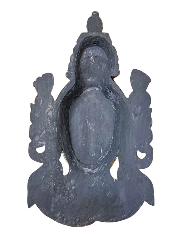 Buddhist Wooden Tribal Mask with Shiva – Tibetan Style with Traditional Colors