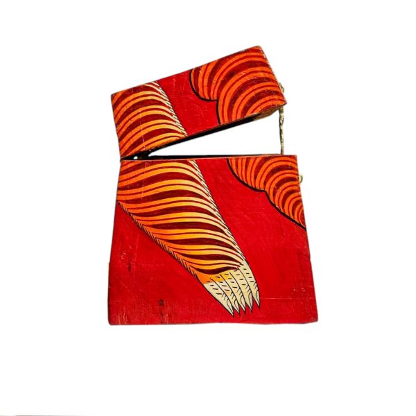 Buddhist Wooden Box with Tiger – Tibetan Style with Traditional Colors