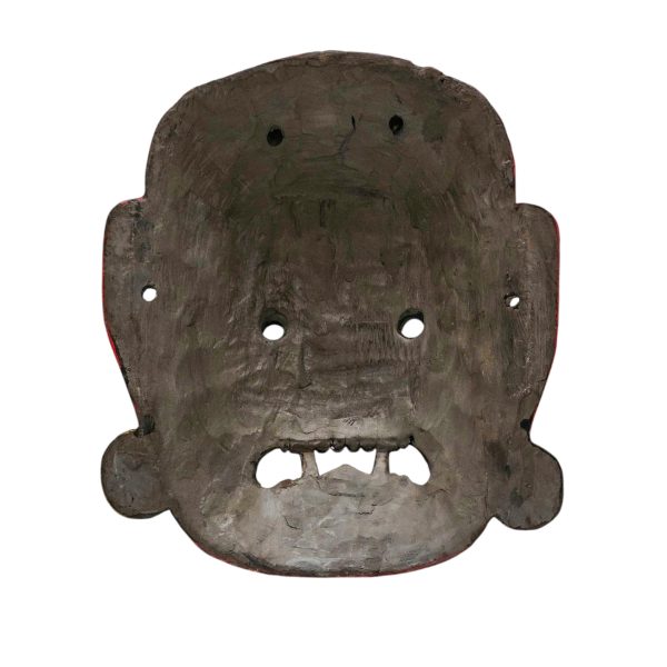 Buddhist Wooden Mask with Bhairav – Tibetan Style with Traditional Colors