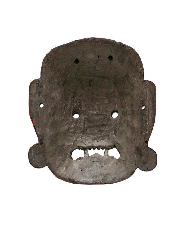 Buddhist Wooden Mask with Bhairav – Tibetan Style with Traditional Colors