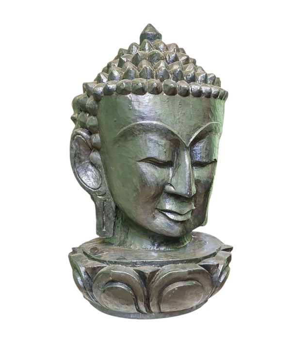 Buddha Head – Handmade Wooden Mask Wall Hanging