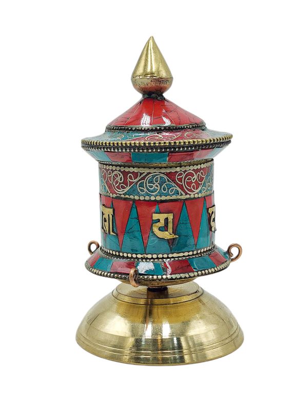 Buddhist Metal Prayer Wheel Table Top
