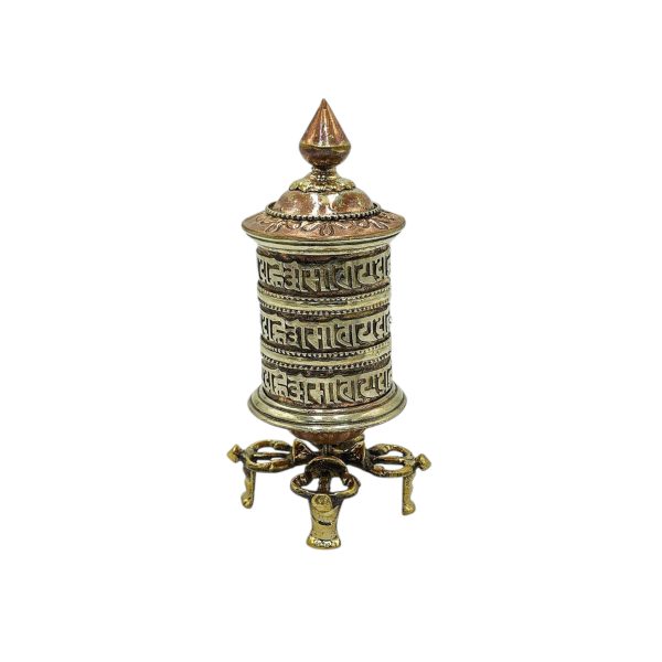 Buddhist Metal Prayer Wheel Table Top, OMPH