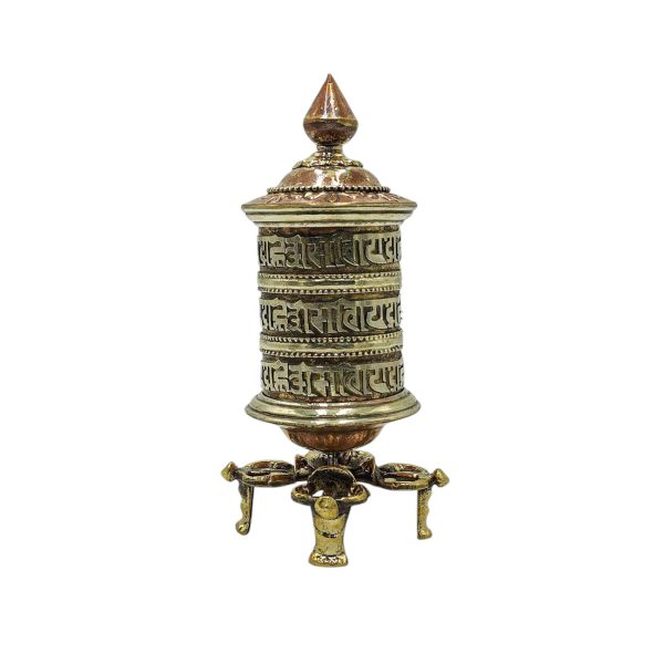 Buddhist Metal Prayer Wheel Table Top, OMPH