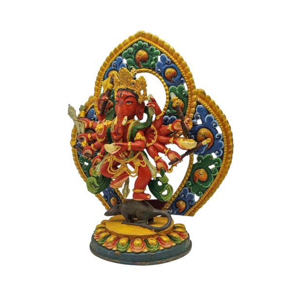 Ganesh Buddhist Handmade Statue – Thangka Color Finishing