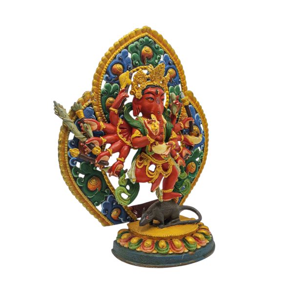 Ganesh Buddhist Handmade Statue – Thangka Color Finishing
