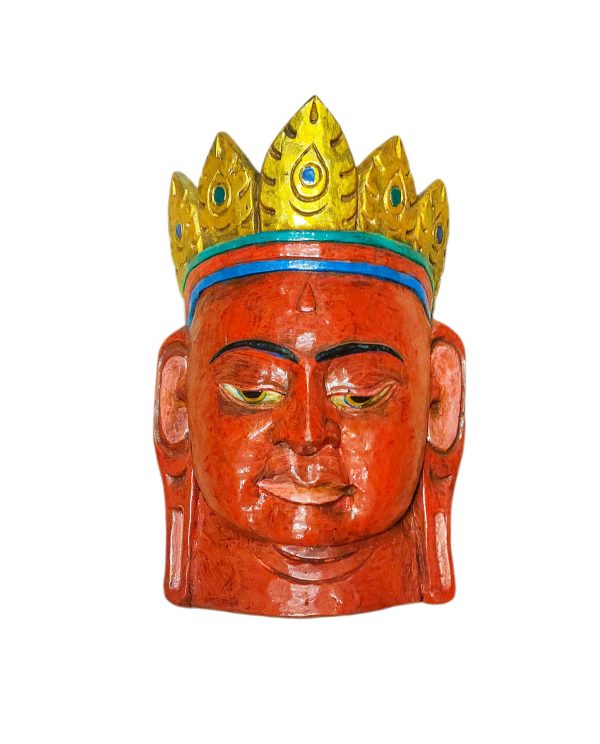 Padmasambhava – Handmade Wooden Mask Wall Hanging