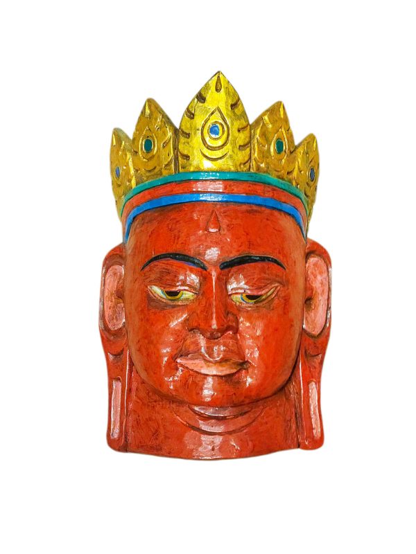 Padmasambhava – Handmade Wooden Mask Wall Hanging