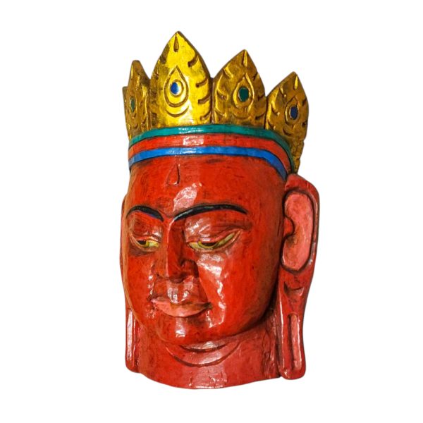 Padmasambhava – Handmade Wooden Mask Wall Hanging