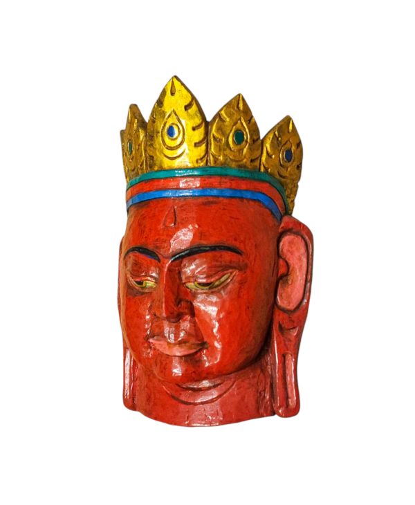 Padmasambhava – Handmade Wooden Mask Wall Hanging