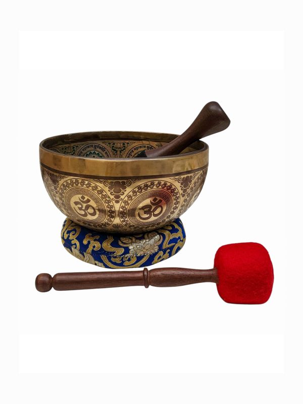 Buddhist Hand-Beaten Singing Bowl – Ganesh Carving