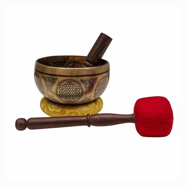 Buddhist Hand-Beaten Singing Bowl – Sahasrabhuja Avalokitesvara Carving