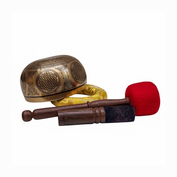 Buddhist Hand-Beaten Singing Bowl – Sahasrabhuja Avalokitesvara Carving