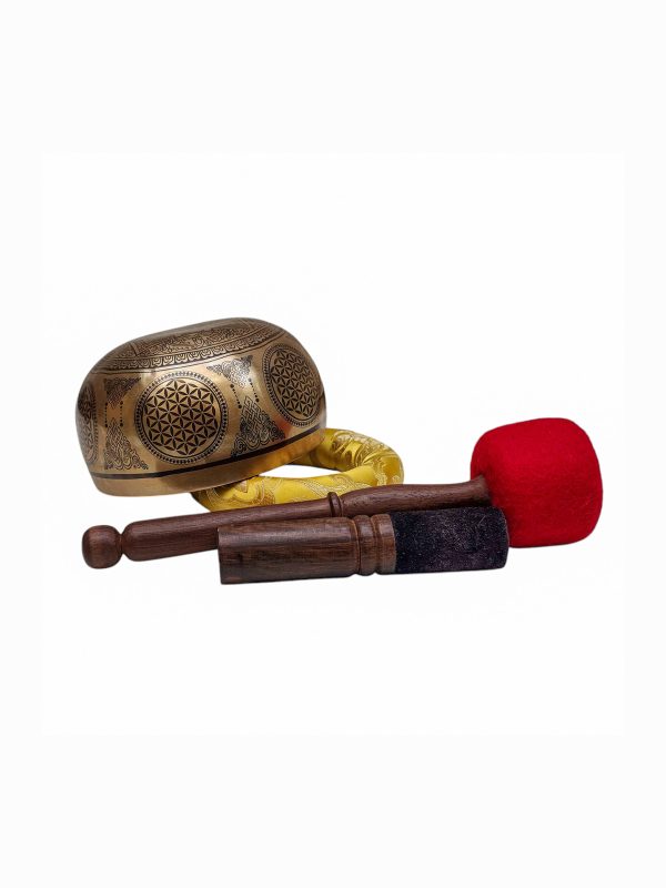Buddhist Hand-Beaten Singing Bowl – Sahasrabhuja Avalokitesvara Carving