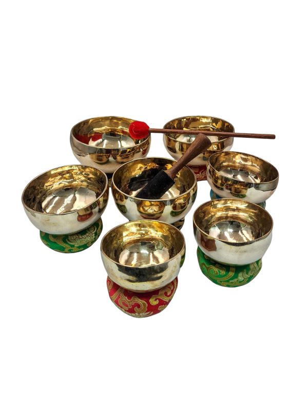 Seven Chakra Singing Bowl Set – Bronze with Glossy Finish