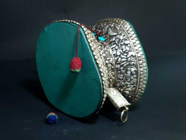 Tibetan Chöd Damaru Crystal with Real Silver