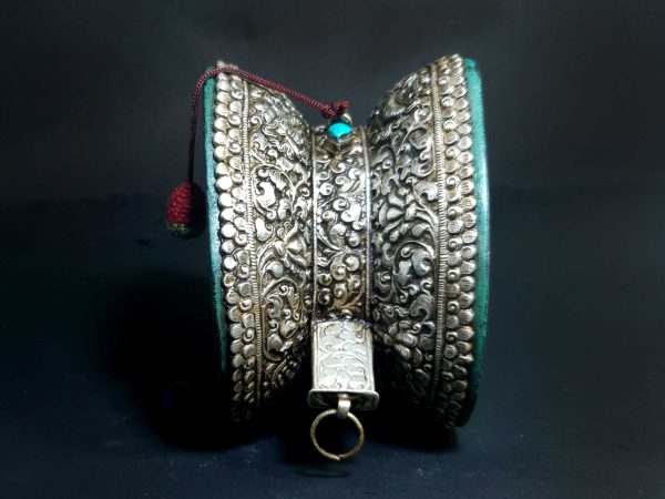 Tibetan Chöd Damaru Crystal with Real Silver