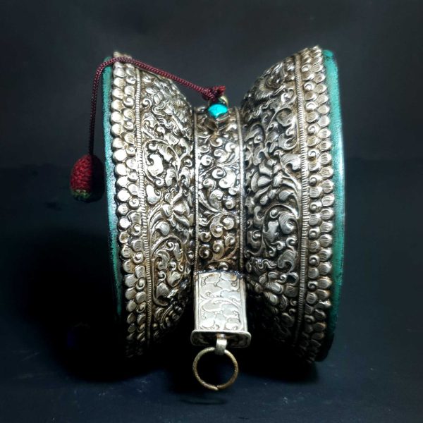 Tibetan Chöd Damaru Crystal with Real Silver