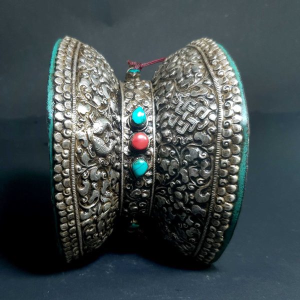 Tibetan Chöd Damaru Crystal with Real Silver