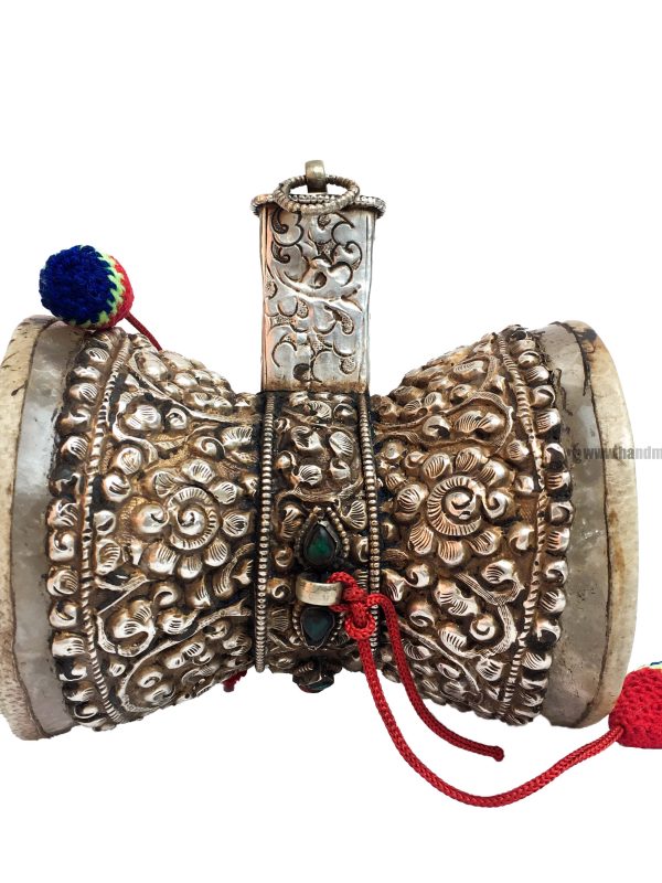 Tibetan Chöd Damaru Crystal with Real Silver