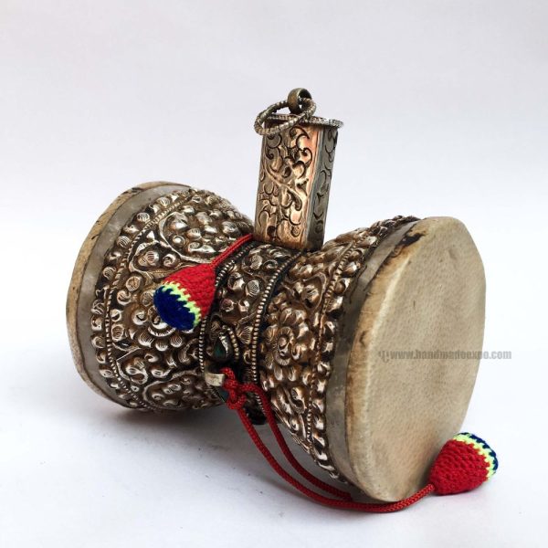 Tibetan Chöd Damaru Crystal with Real Silver
